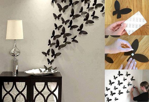 Бабочки на стене, оформление детской комнаты