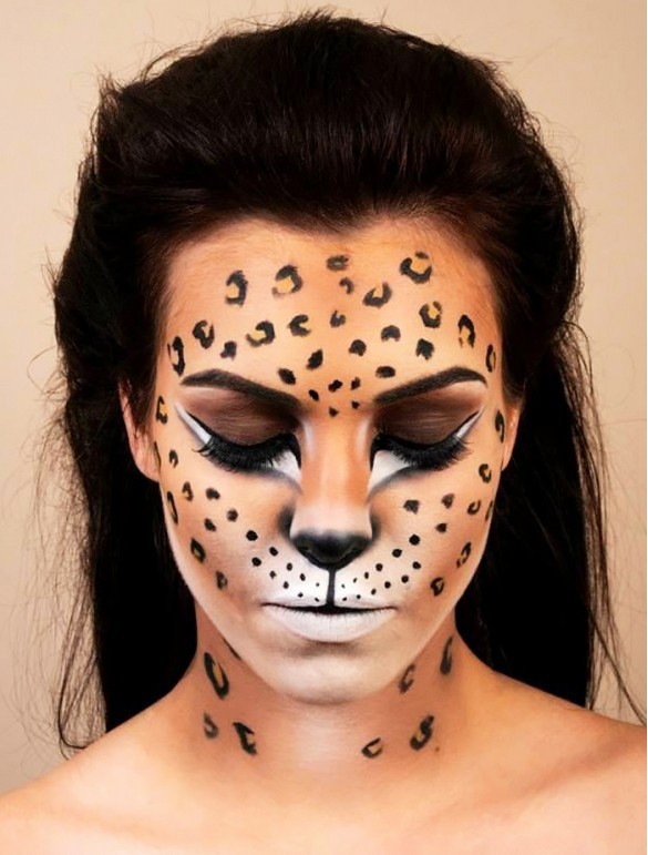 Макияж гепарда на Хэллоуин, фото: