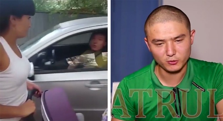 В Алматы нашли водителя, который заехал на тротуар и пожелал смерти маленьким детям (видео)