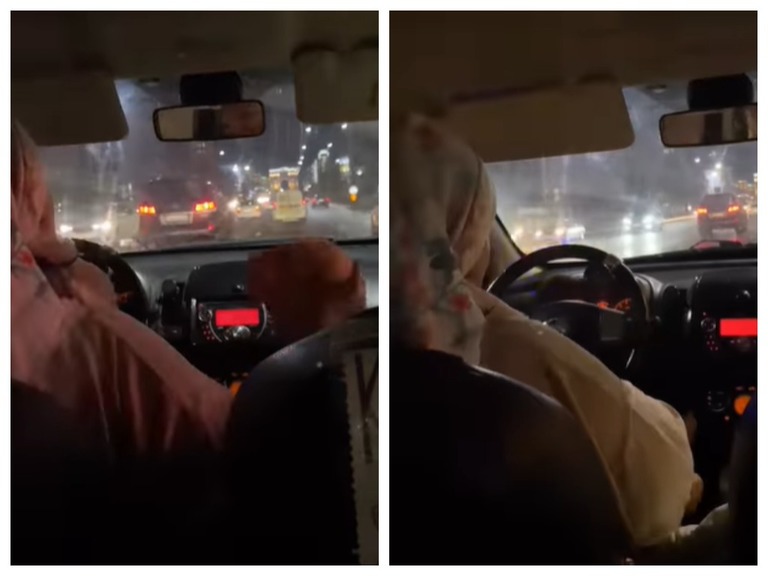 В Астане женщина-таксист управляла авто с грудным ребенком на руках