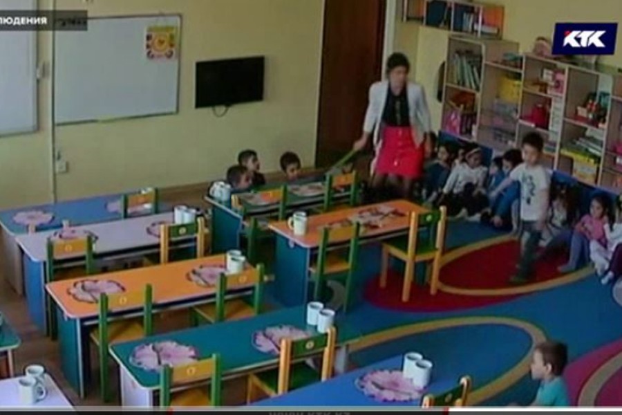 Резонанс получила очередная запись видеокамеры в детском саду города Алматы